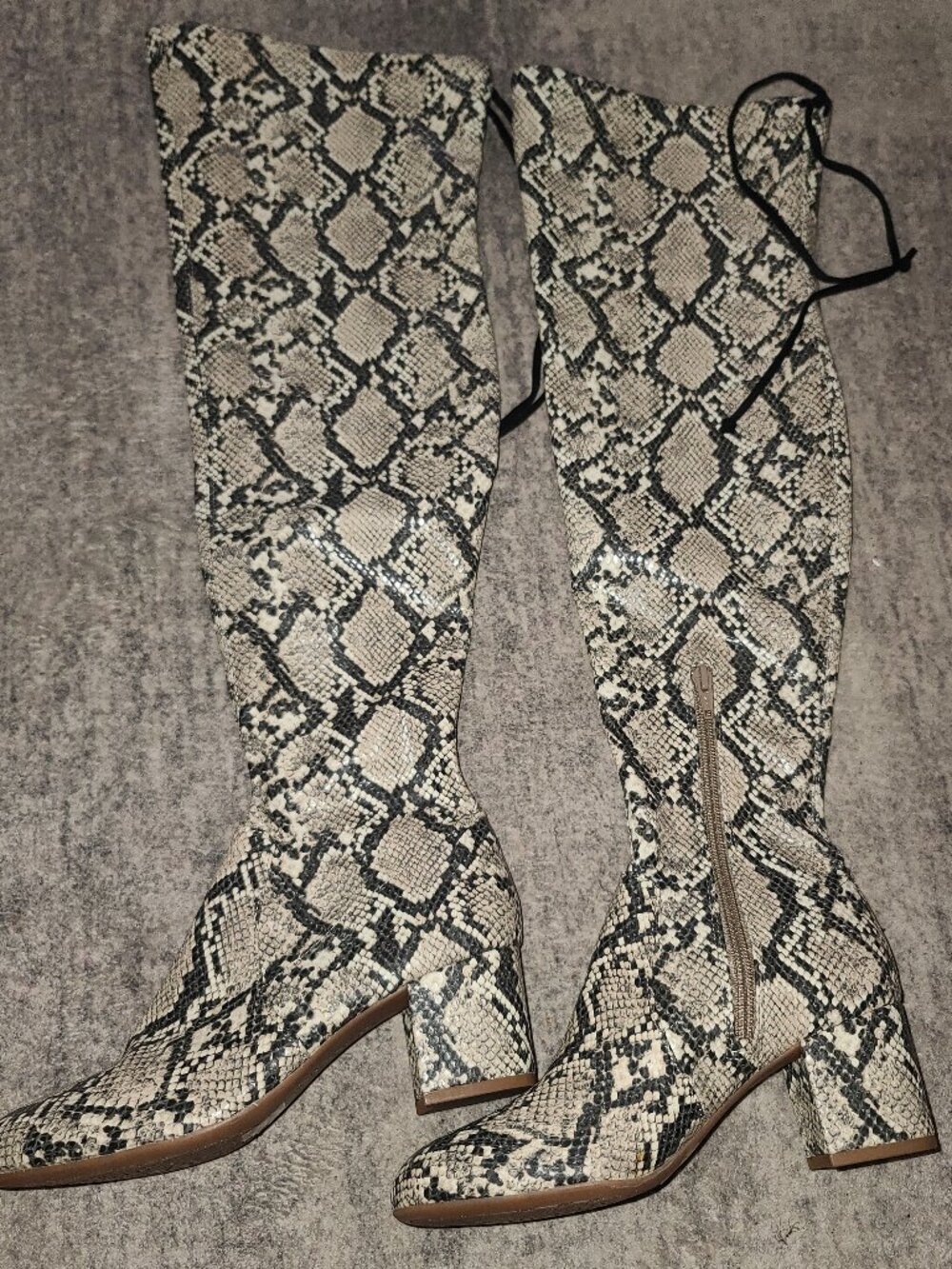 Gianni bini trillia snake print over the knee block heel boots size 6.5 NWOT